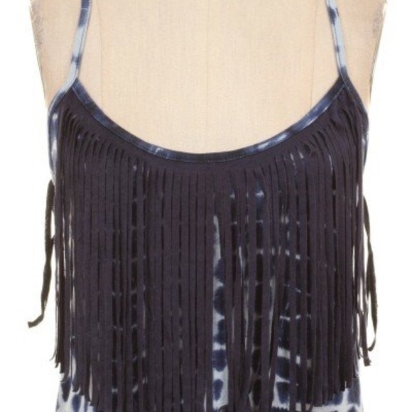 FRINGE DETAIL TIE DYE PRINT TANK DRESS - Picture 2 of 6